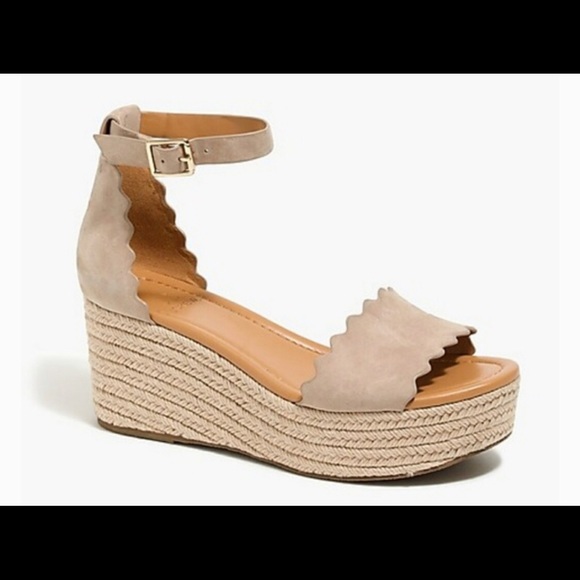 J. Crew Shoes - J Crew Espadrille nude wedge sandals 8